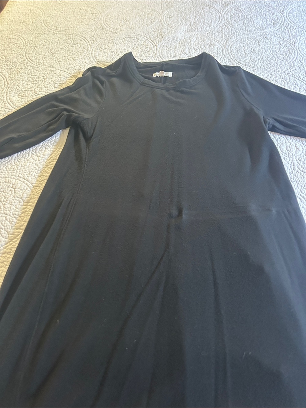 Lou & Grey Black Long Sleeve Crewneck Dress